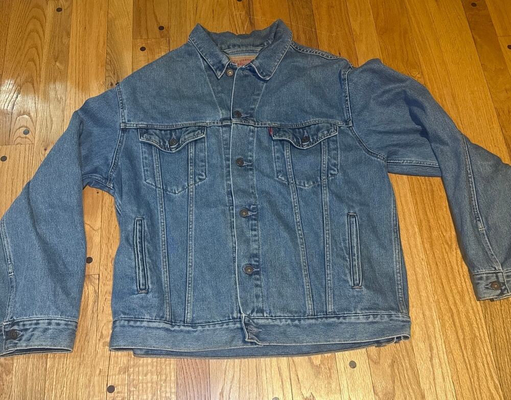 Vintage 90s Levi’s 70507 Denim Trucker Jacket Men L Blue Made in Mexico